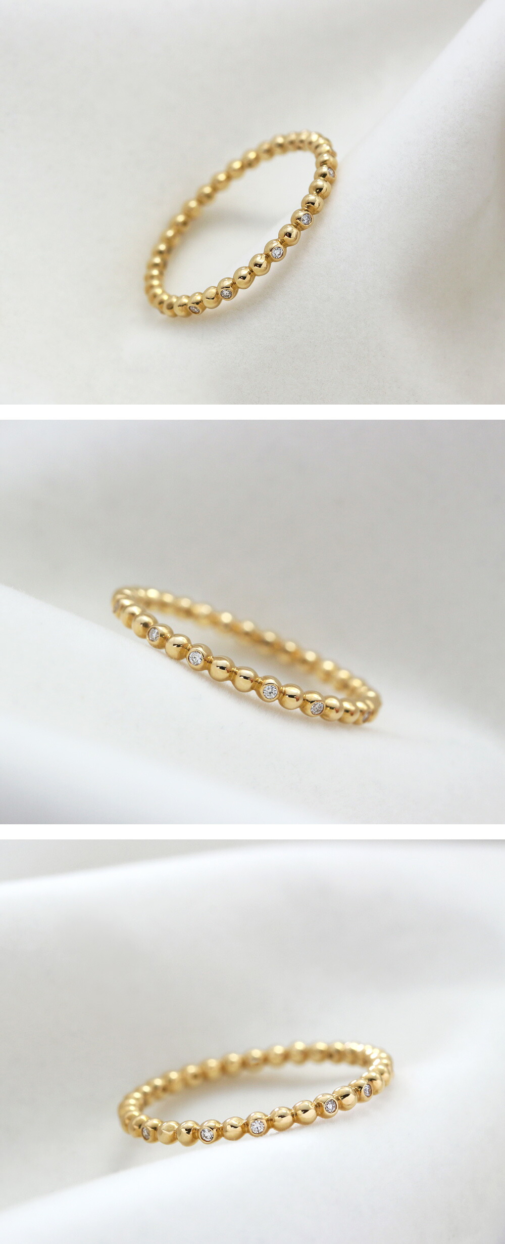 楽天市場】K18 K10 天然 ダイヤモンド 0.04ct ボールリング フル