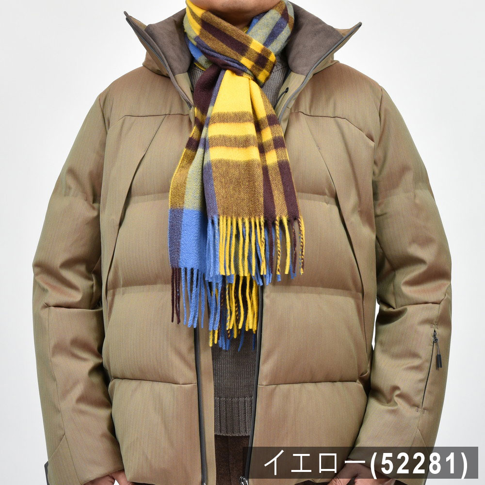 Joshua Ellis（ジョシュア エリス）カシミアチェックマフラー 35×190