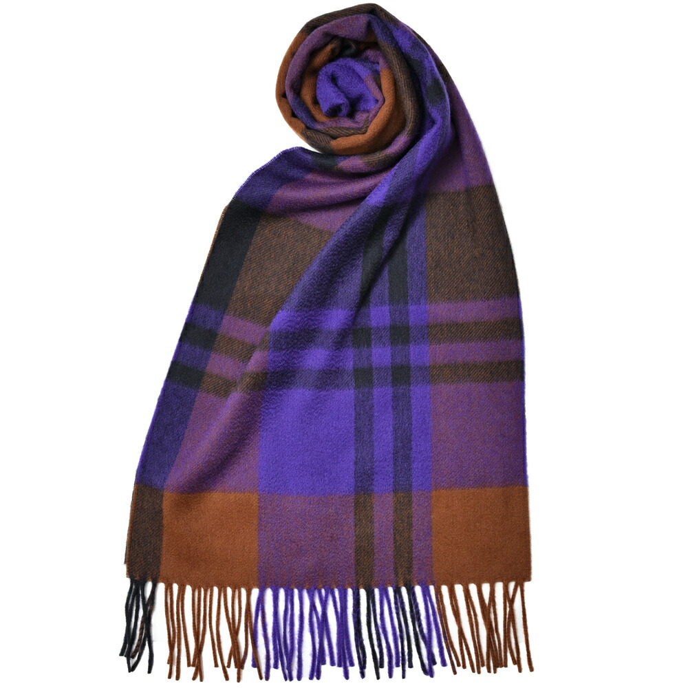 Joshua Ellis（ジョシュア エリス）カシミアチェックマフラー 35×190