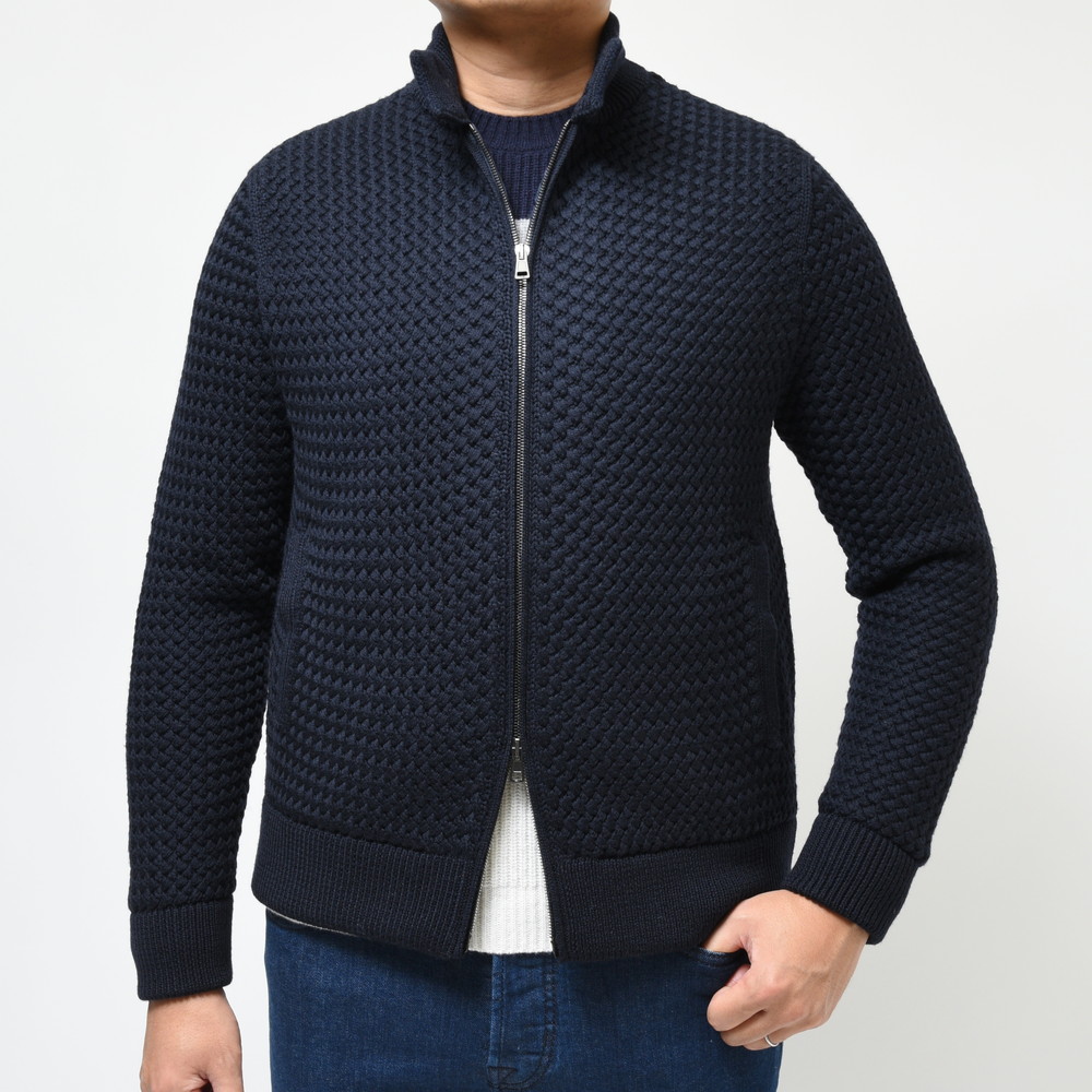 ZANONE（ザノーネ）ローゲージウールジャガードドライバーズパデッド