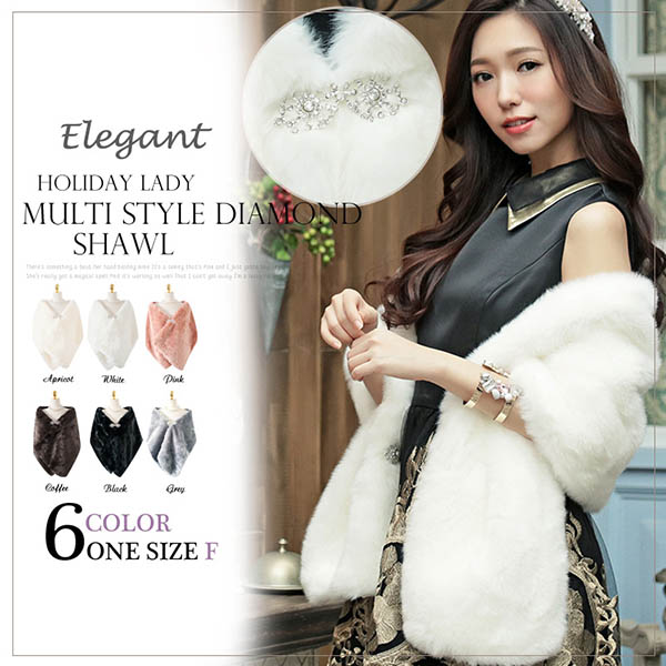 楽天市場】ショール 結婚式 成人式 ドレス用ポンチョ ボレロ ファー