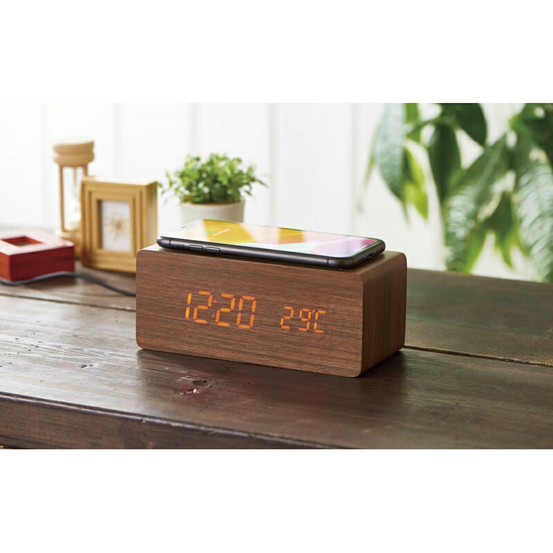 楽天市場】ワイヤレス充電機能付クロック 6180-23 : ショップハナテック