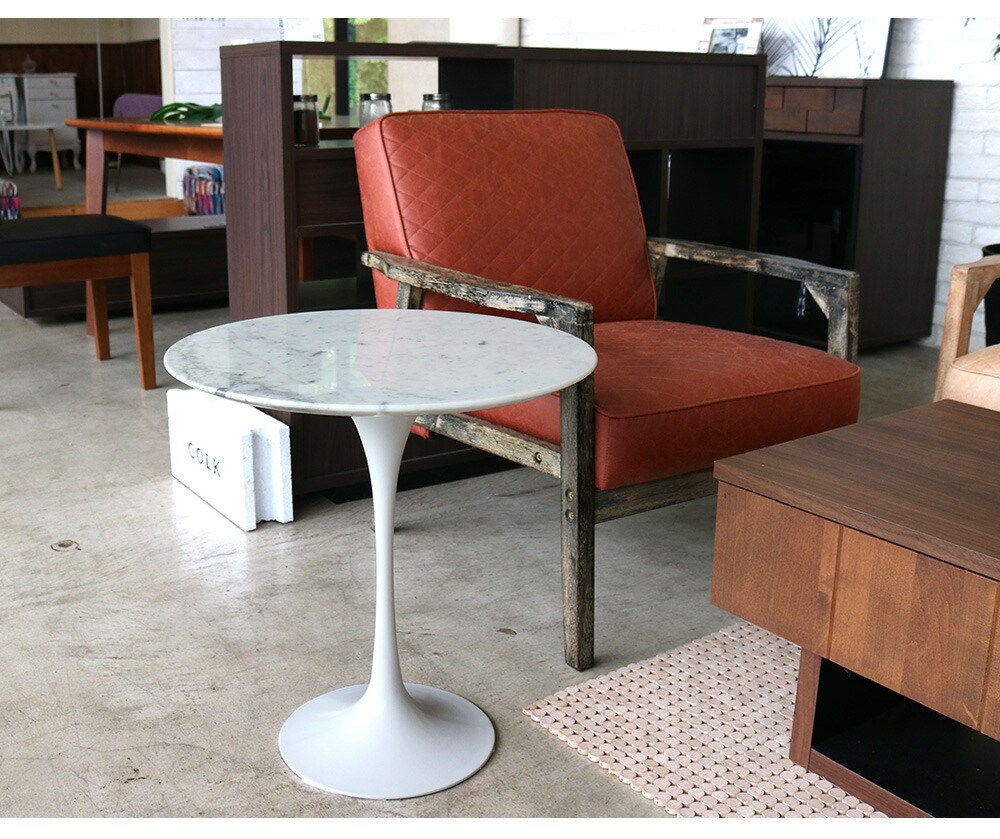 楽天市場】サイドテーブル 大理石 スタンドタイプ 円形 ホワイト