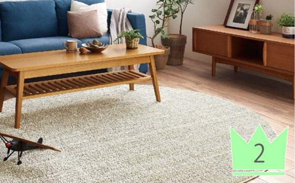 【仙台引取可能・美品】Dinos 円形カーペット 160cm ウール100％多機能ラグ 円形・径約185cm 通販 - ディノス