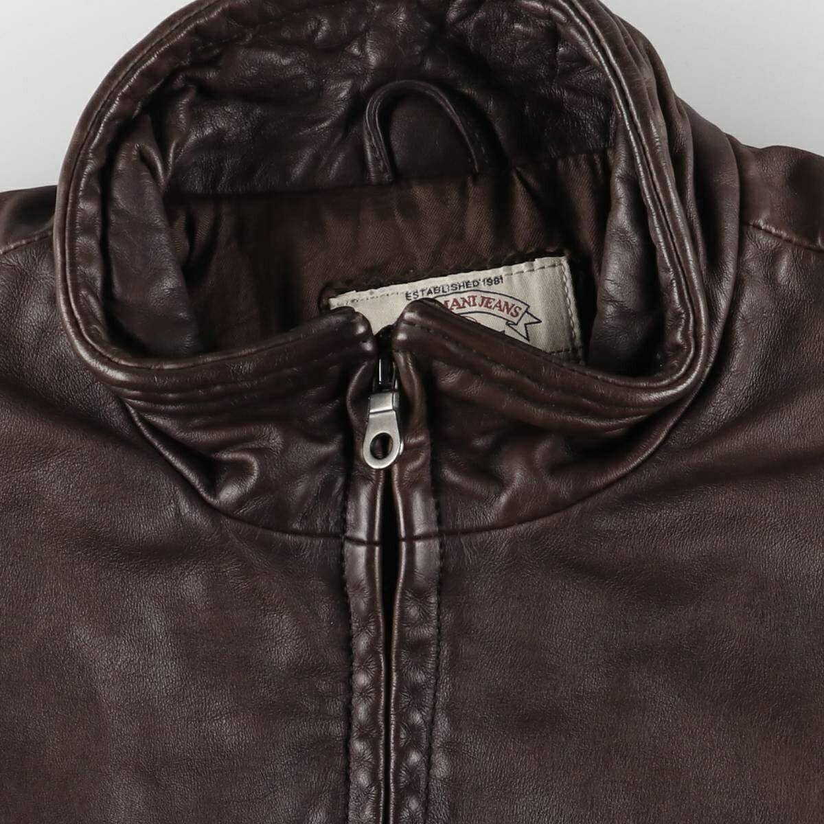 古着 アルマーニ ARMANI JEANS レザージャケット レディースL相当