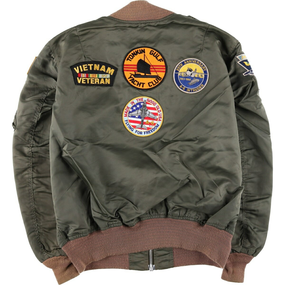 古着 民間品 WATKINS DESIGN CENTER Ltd. L-2Bタイプ 星条旗柄 中綿