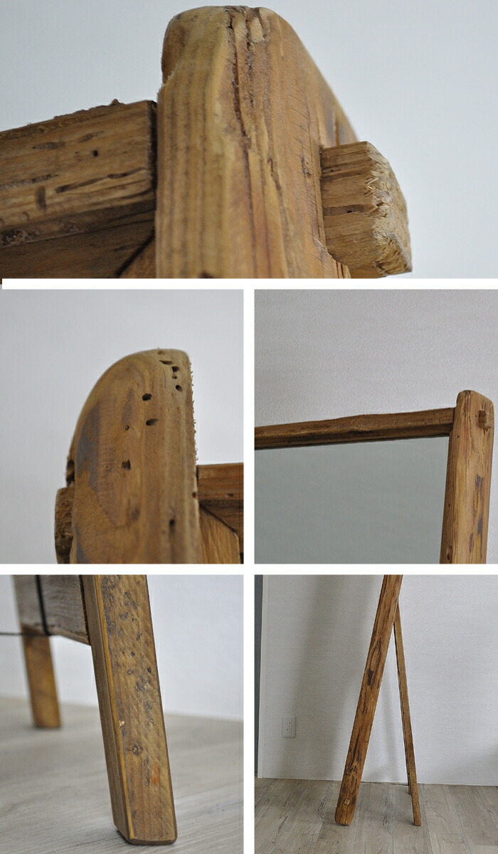 楽天市場】姿見 ウォールミラー 全身鏡 壁掛け スタンドミラー 古材