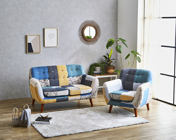 楽天市場】【2人掛け】パッチワーク ソファ ソファー パッチワーク