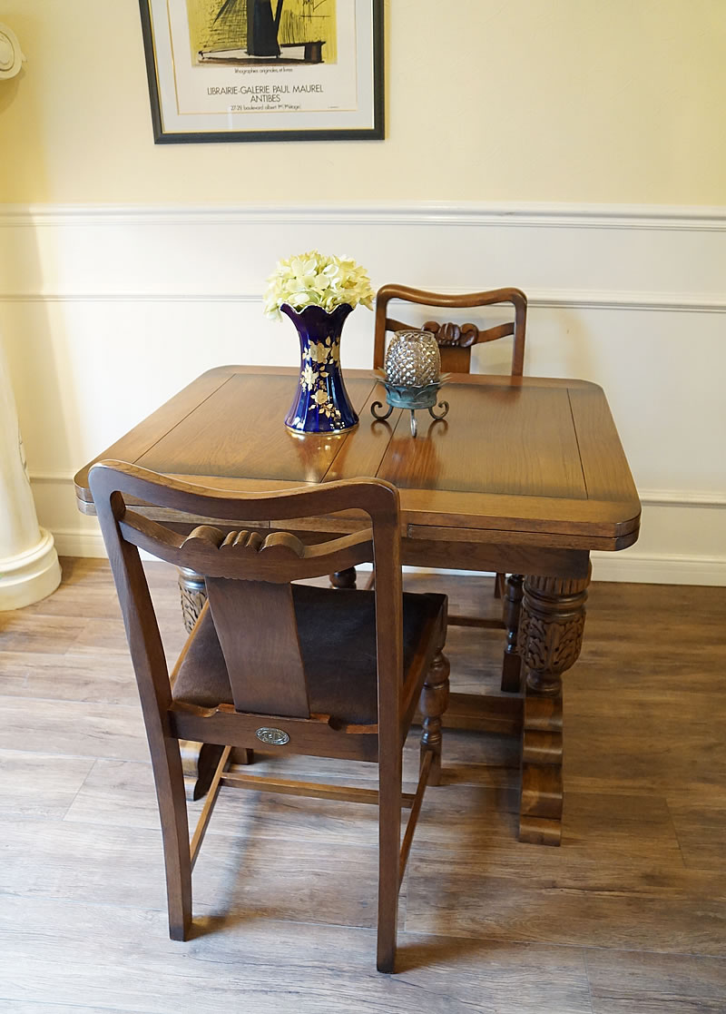 楽天市場】アンティーク家具 ダイニング3点セット 伸縮 伸長式