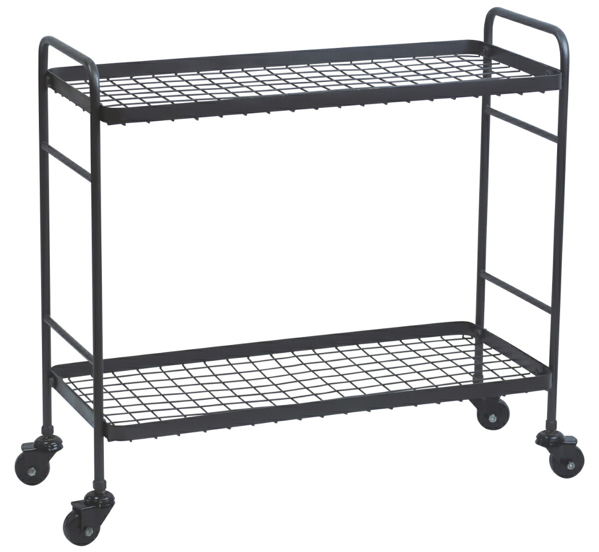 楽天市場】アイアンシェルフワゴン アンティークブラック 2段