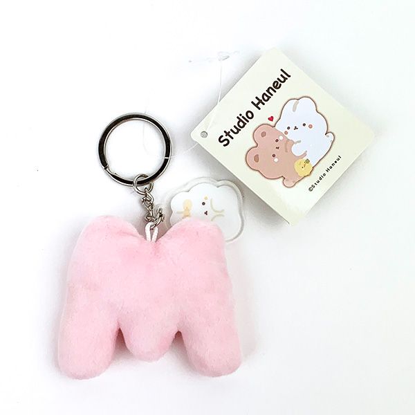スタジオハヌル イニシャルマスコット M キーホルダー ピンク