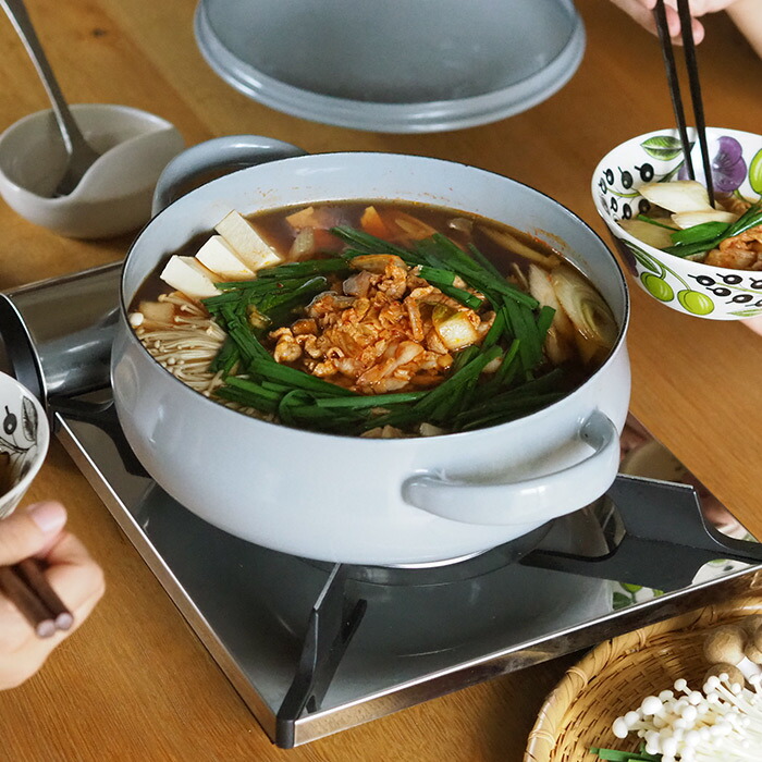 野田琺瑯×天一印 LUKE（ルーク） 浅型キャセロール 25cm グレー | 食器