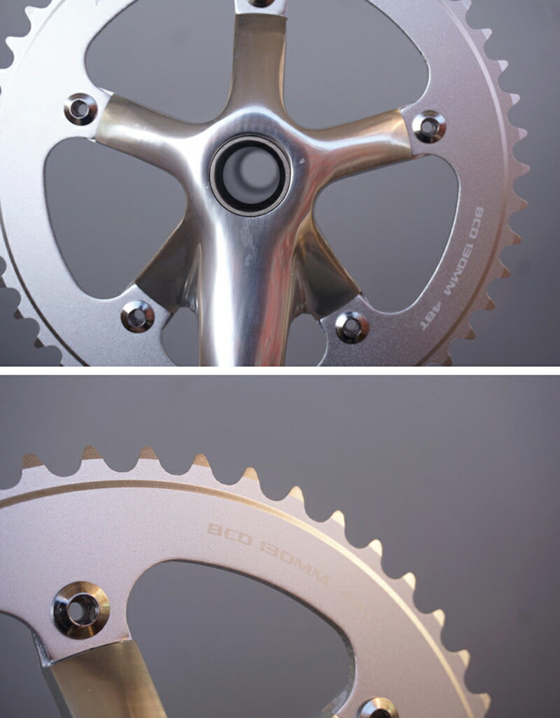 楽天市場】ピスト用 クランク BCD130/48T 165mm/170mm チェーン