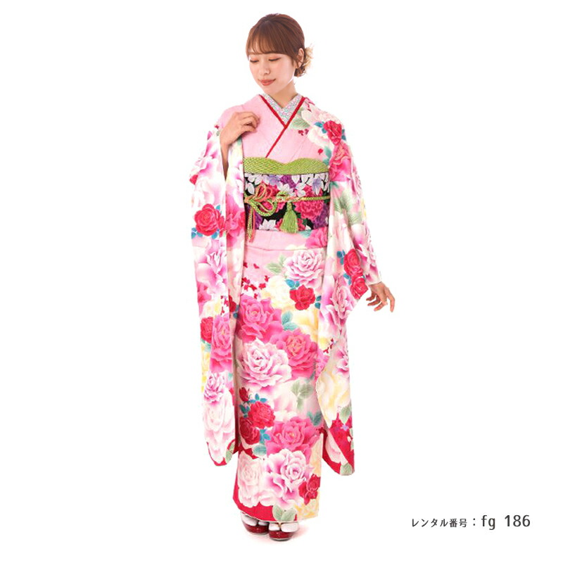 楽天市場】振袖 レンタル ピンク 成人式 〔fg_186b / ヒロミチナカノ