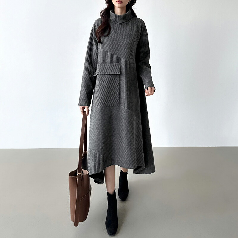 楽天市場】【OUTLET！クーポンで2,622円】 ワンピース タートルネック