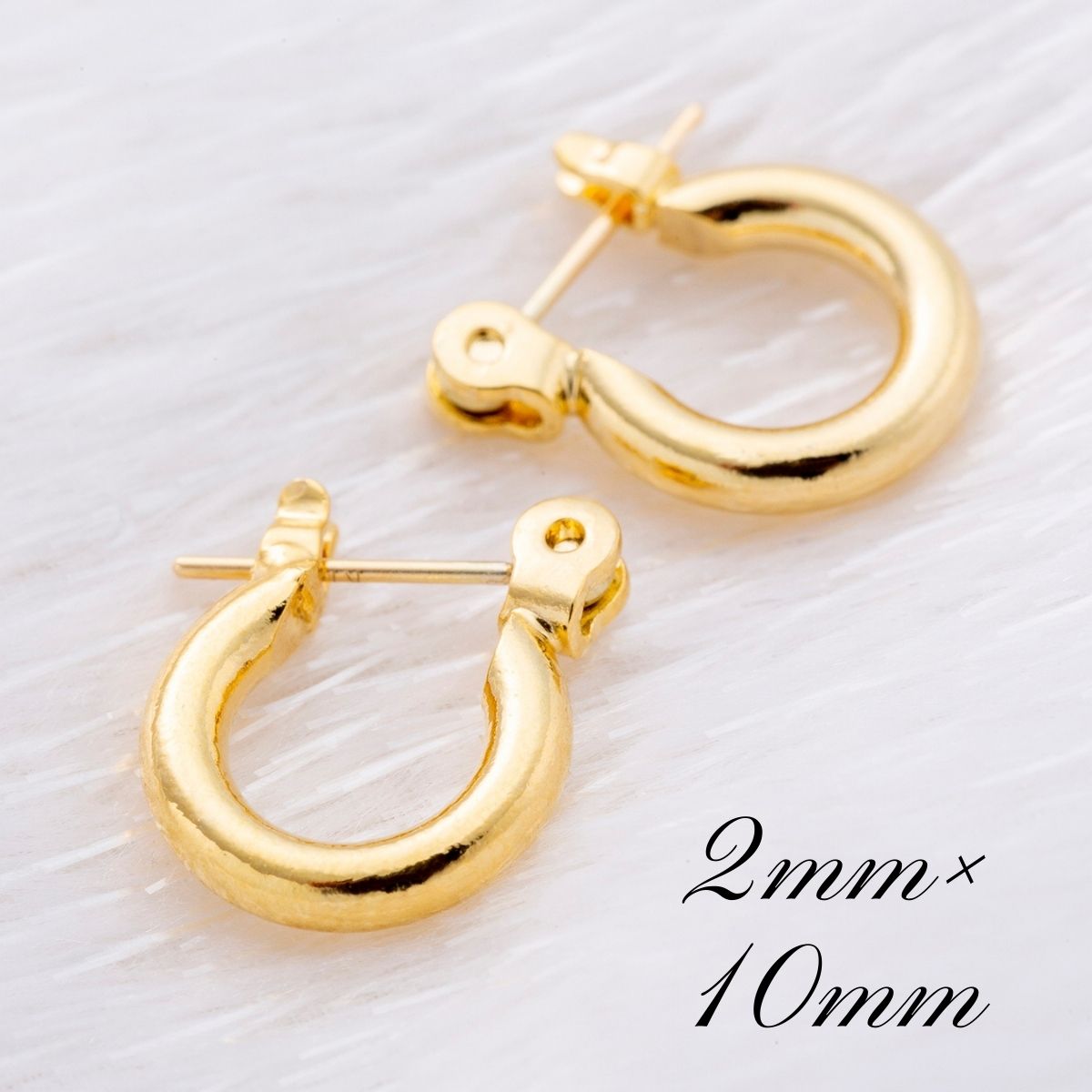 楽天市場】ポストのみ18金 フープピアス メンズ レディース 2mm×10mm