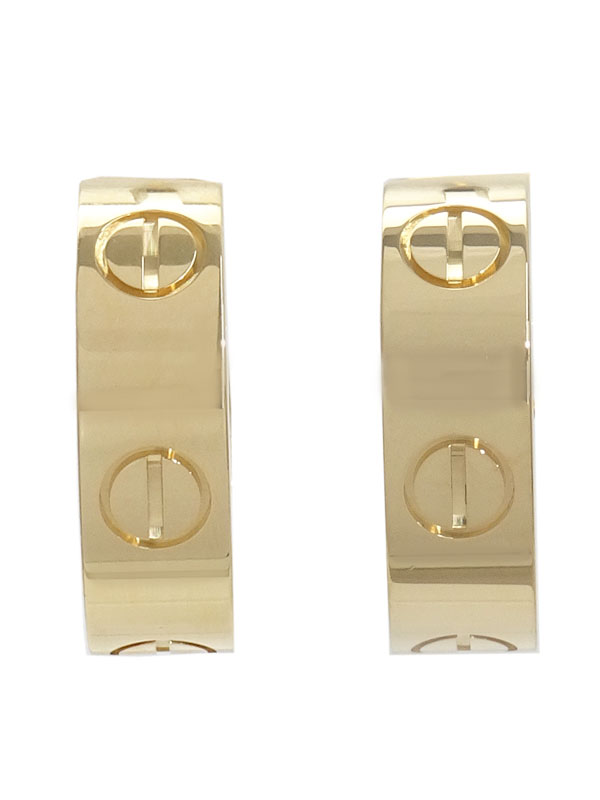 Cartier】カルティエ『K18YG LOVE ラブ フープ ピアス クラシック