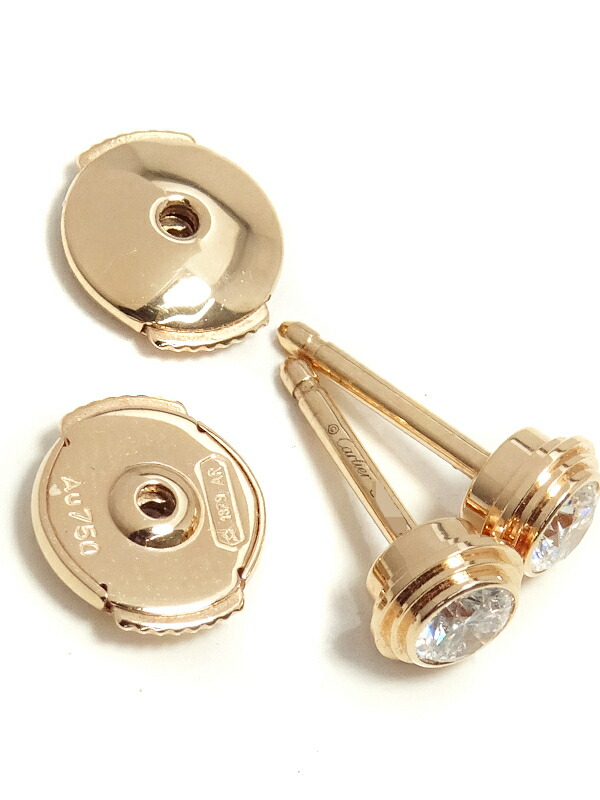 Cartier】【スタッドピアス】カルティエ『K18PG ディアマン レジェ