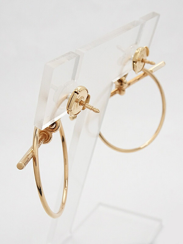 HERMES】エルメス『K18PG ループPM フープピアス』1週間保証【中古