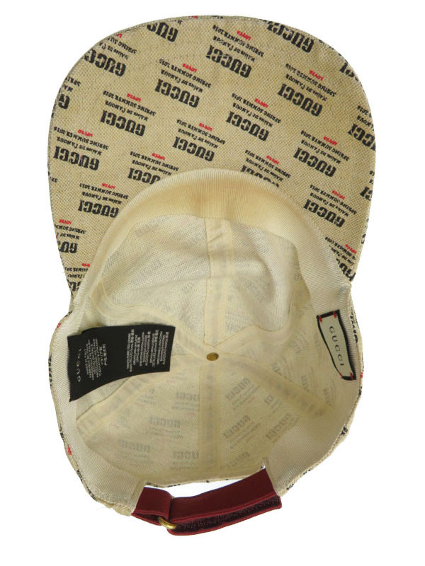 GUCCI】【Invite Stamp Print Canvas Baseball Cap】【イタリア製