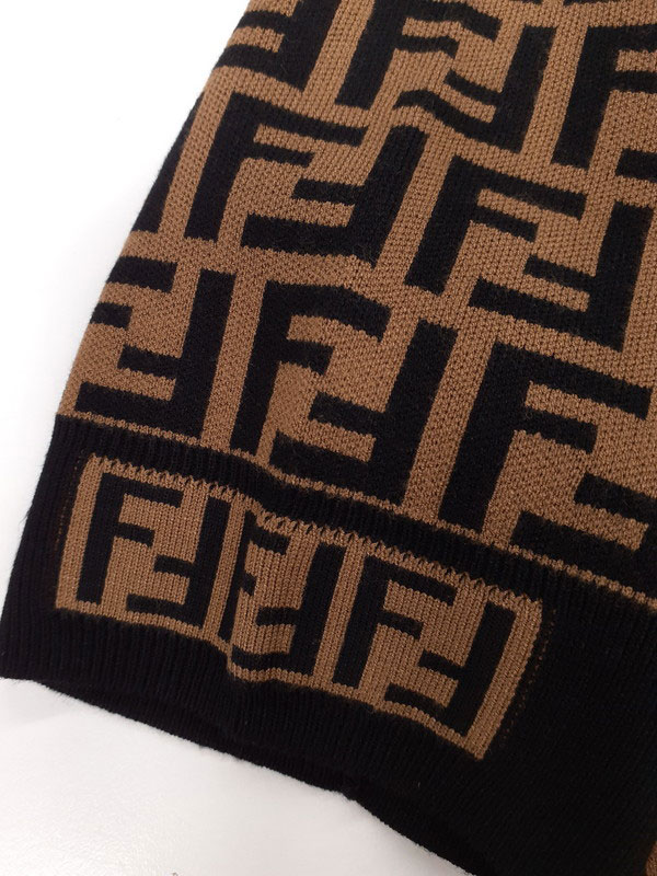 FENDI】フェンディ『FFロゴ ズッカ柄 ニット 半袖ワンピース size36