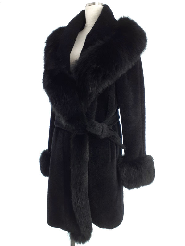 MaxMara】マックスマーラ『フォックスファー付き アルパカ×ウール