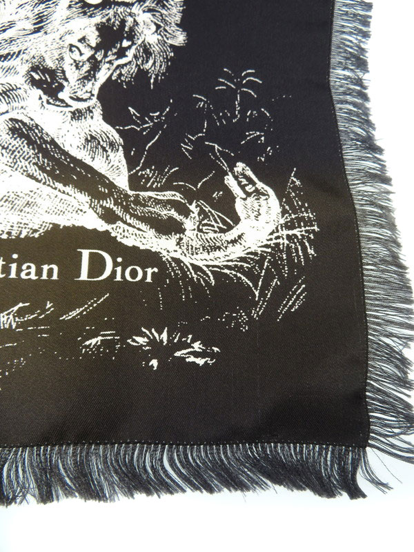 Dior】ディオール『動物柄 シルク「スカーフ』レディース 1週間保証