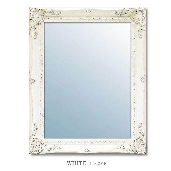 楽天市場】アンティーク調 レクト ミラー フレーム （ホワイト