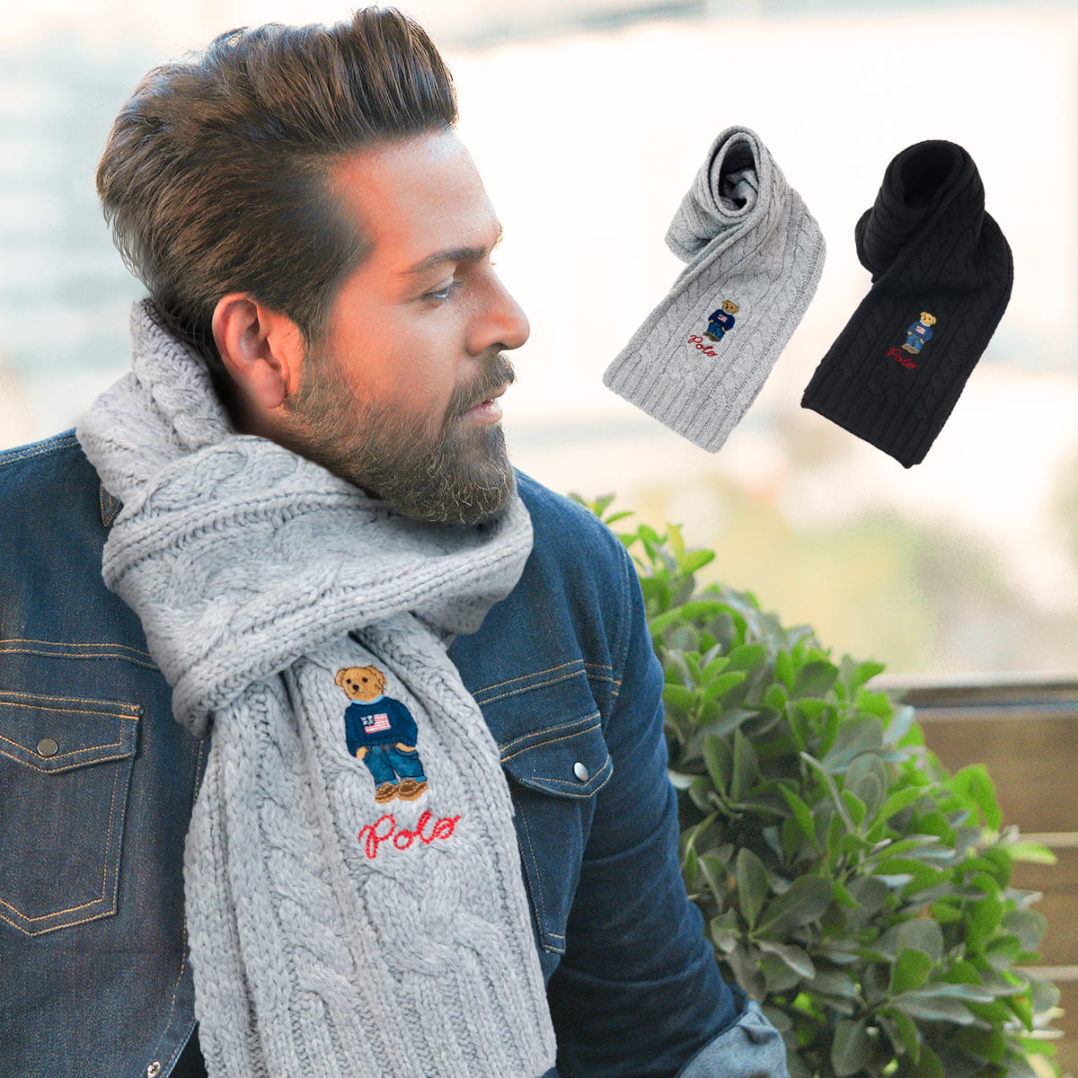 楽天市場】RALPH LAUREN ラルフローレン マフラー ニット ケーブル