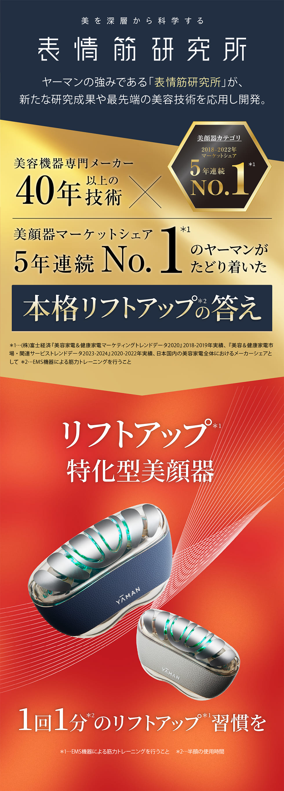 楽天市場】美顔器【ヤーマン公式】《リフトロジー YJFD1N》ゴールド