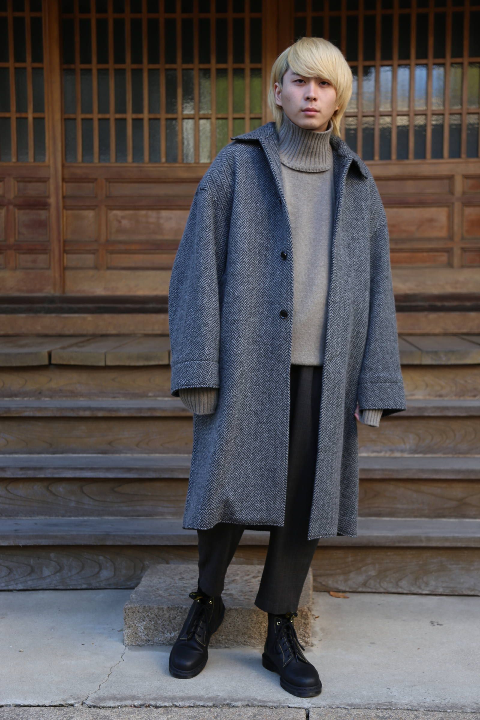 YOKE DOUBLE JQUARD KNIT BAL COLLAR COAT style.2019.11.4 | 516 | MARK