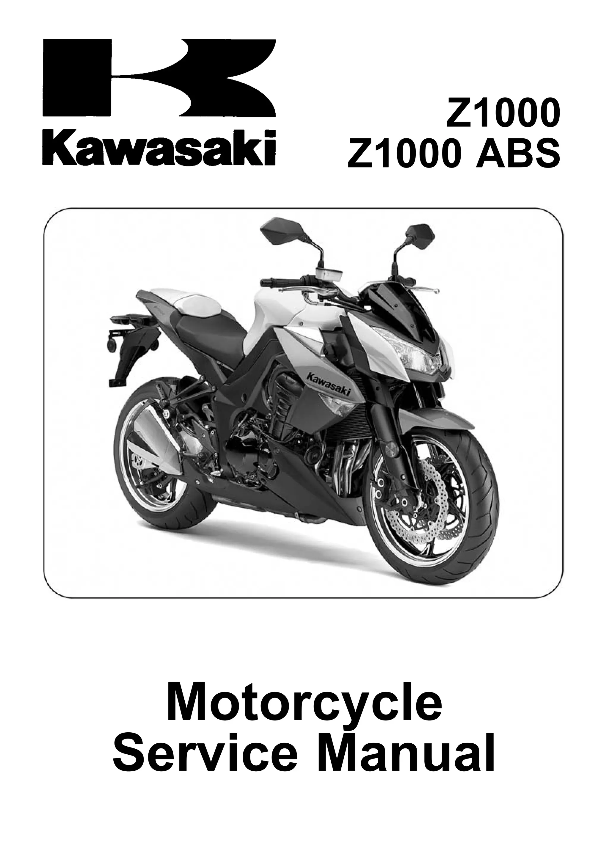 2013 kawasaki zr1000 ed service repair manual | PDF