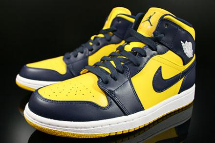 ナイキ エアジョーダン1 ミッド バーシティ メイズ/ミッドナイト