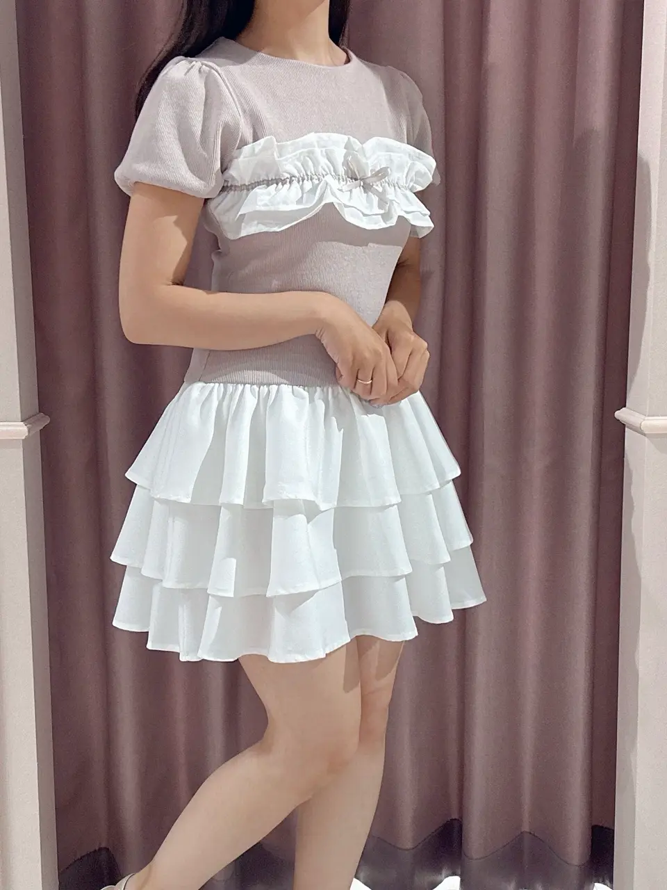 フリルリボンミニワンピース｜evelyn（エブリン）公式通販サイト