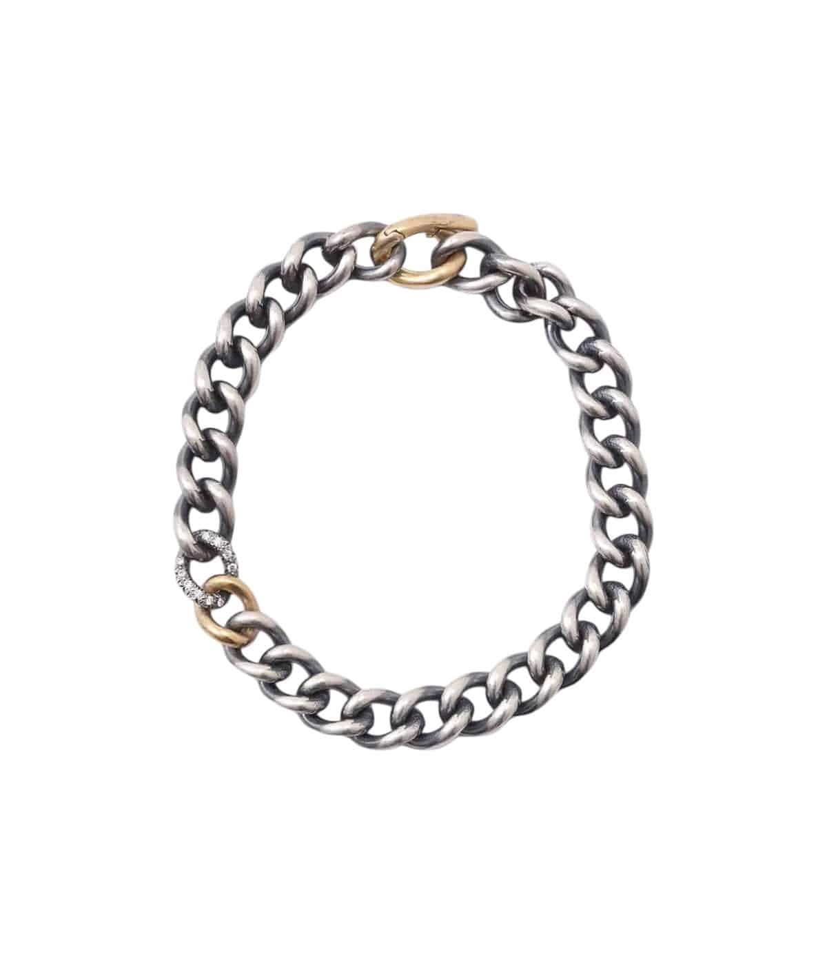 HUMETE CHAIN BRACELET SV K18YG White Diamond 0.09ct | hum(ハム