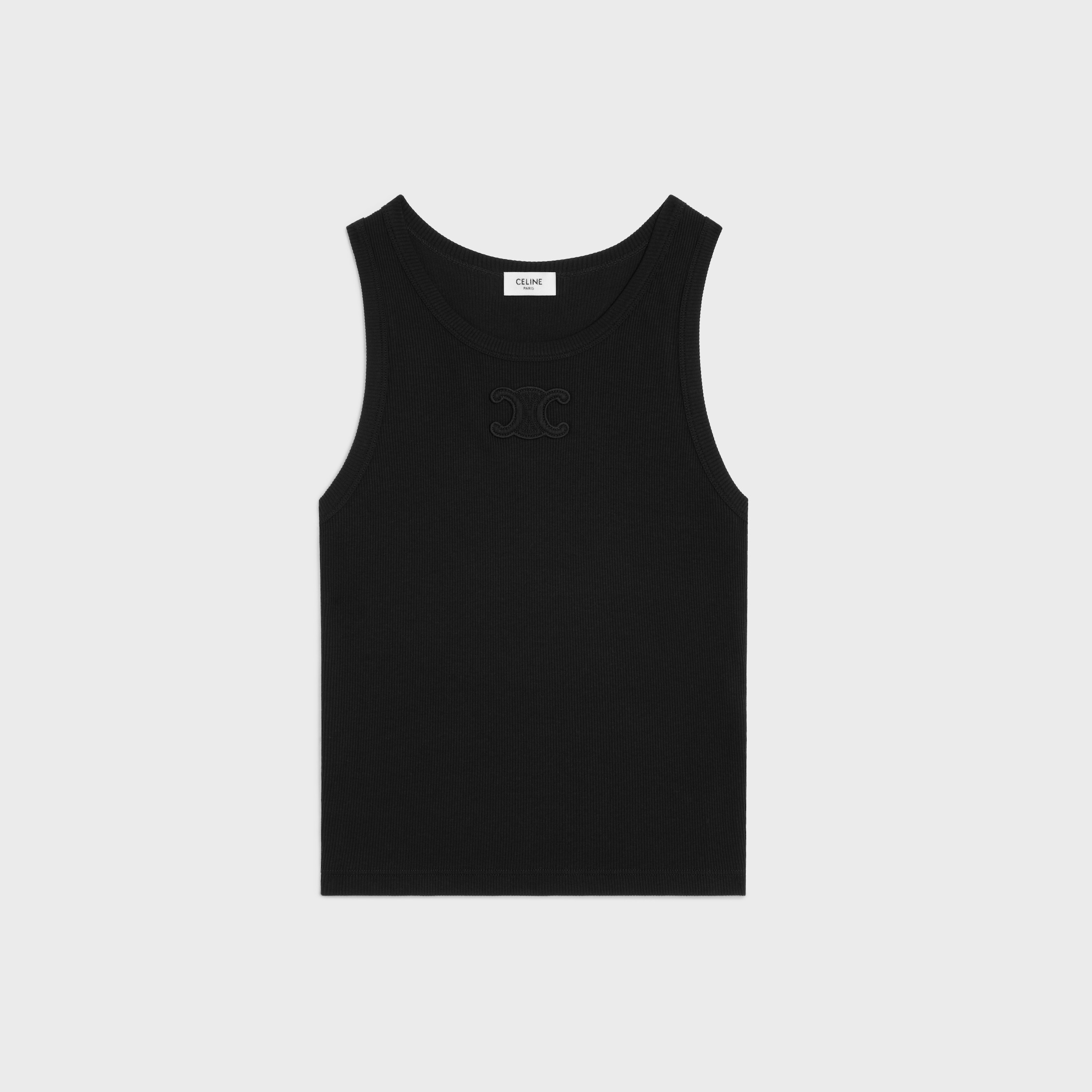 トリオンフ タンクトップ / リブ編みコットン - ブラック | CELINE