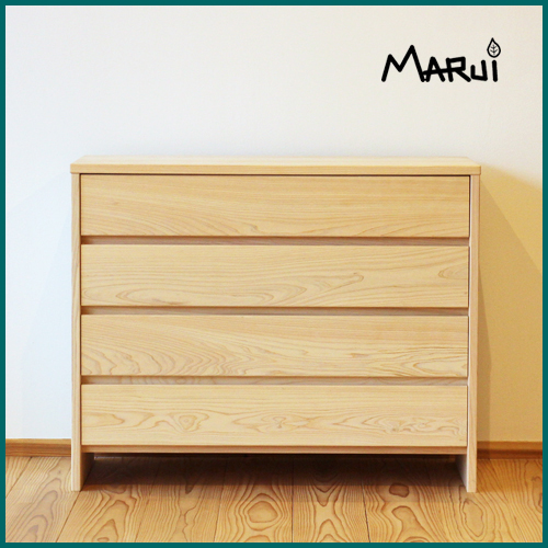 チェスト 4段 引出収納 ヒノキ 木製 無垢 タンス 箪笥