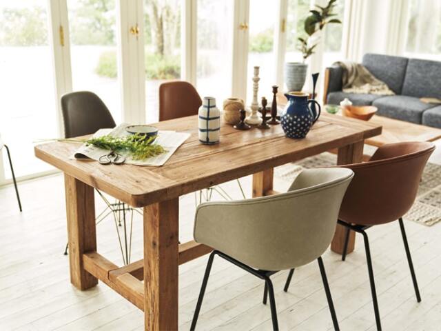 おしゃれな古材ダイニングテーブル 幅160cm｜北欧家具アンバーデザイン