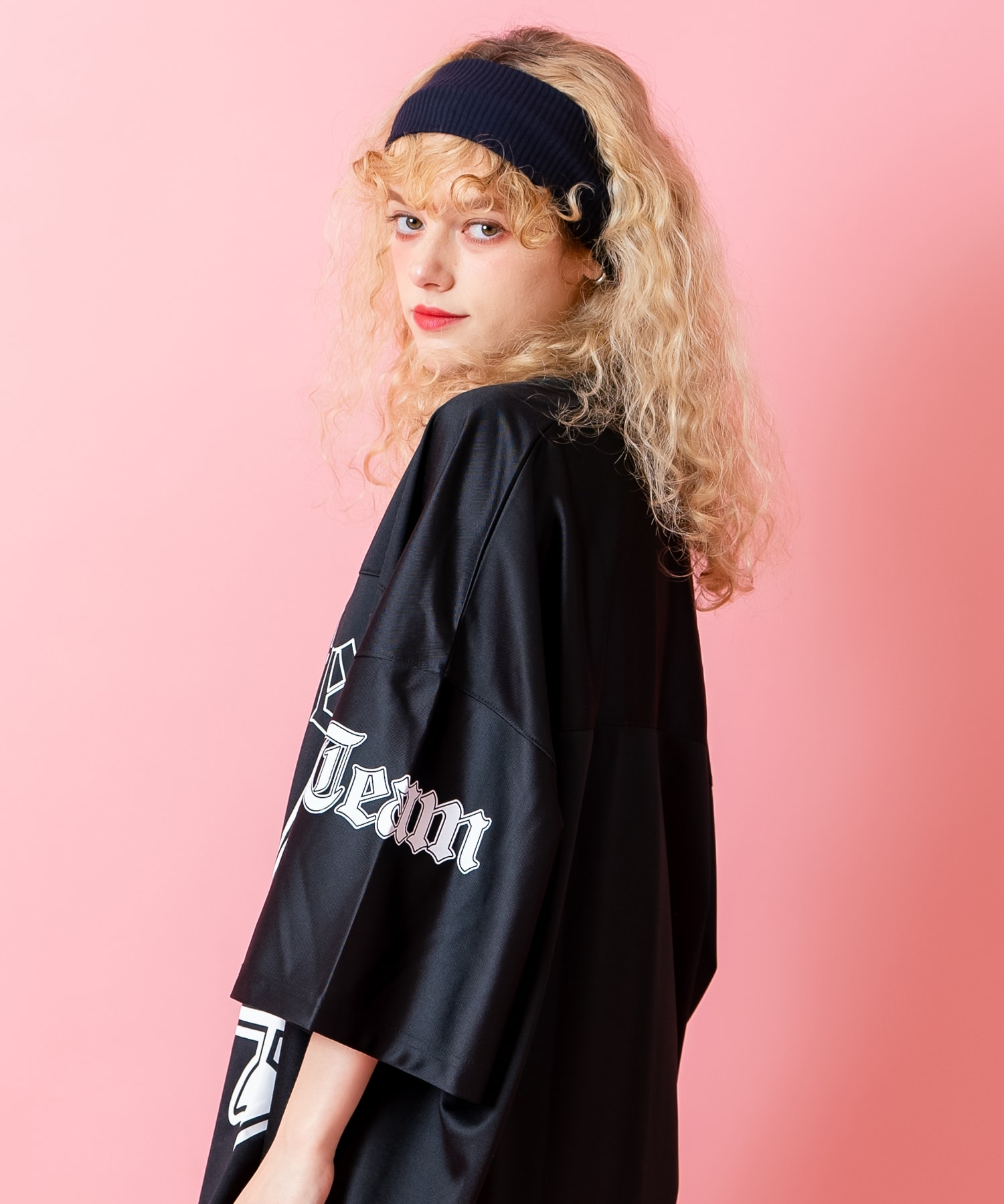 ストリートフォントナンバリングポリジャージーオーバーサイズ