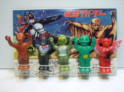 貴重☆美品 エンゼル 仮面ライダー ハチ女 怪人3体 5体セット ソフビ