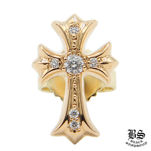 クロムハーツCHクロスベビーファットスタッドピアス22Kwithパヴェ