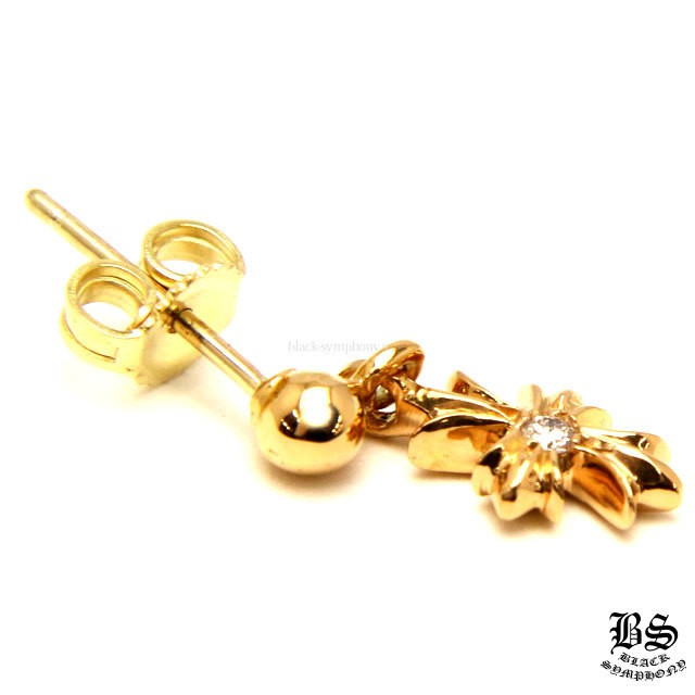 クロムハーツタイニーECHプラスドロップイヤリング22Kゴールドwith