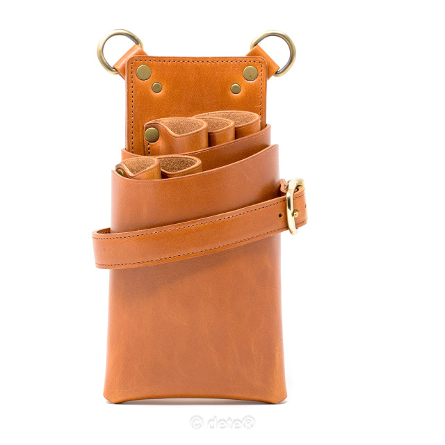 シザーケース4丁用 栃木レザーヌメ革 S09-4 | dete