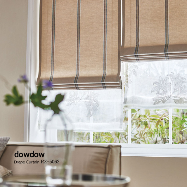 ミッドセンチュリー】ビンテージ・ストライプのドレープカーテン