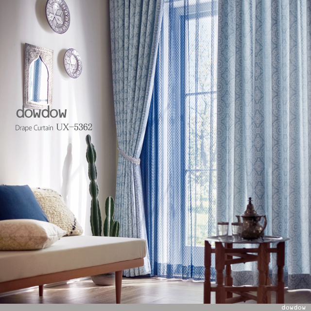 クラシック モダン】モロッコタイルのクラシック文様のドレープ