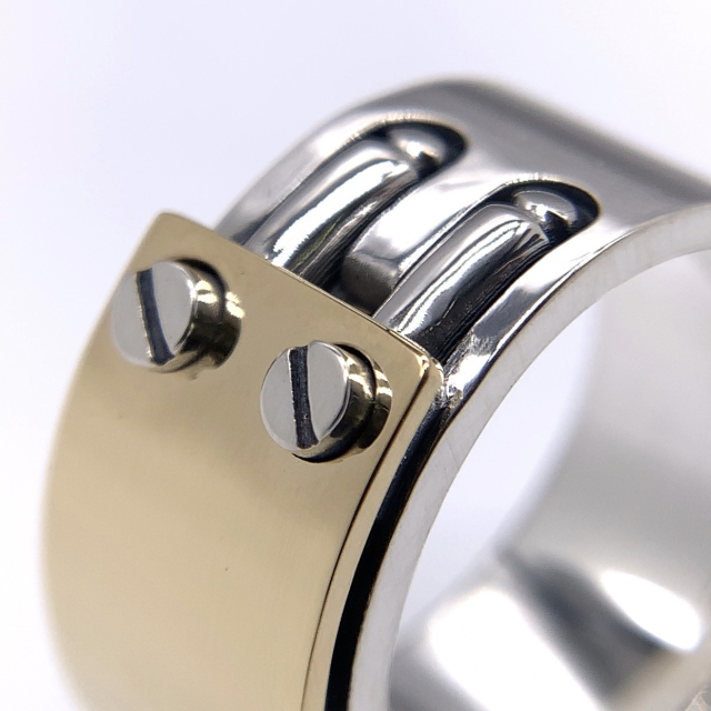 メンズプレートリング/k18ゴールド,シルバー925,FC49k