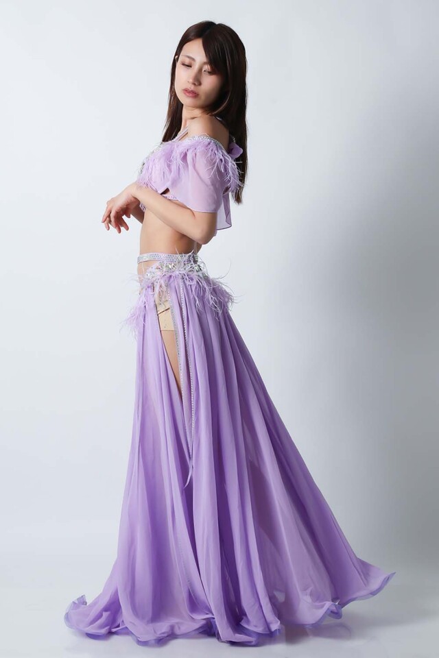 ベリーダンス衣装オリエンタルコスチューム(ラベンダー)【送料無料