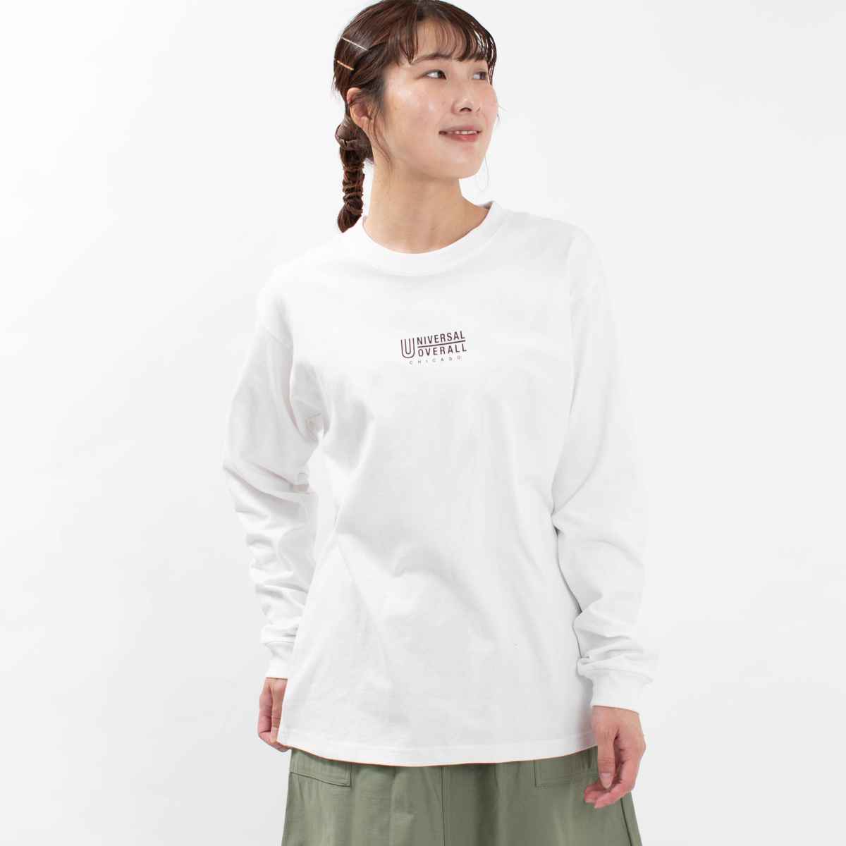UNIVERSAL OVERALL センターロゴロングスリーブ ｜ナチュラル
