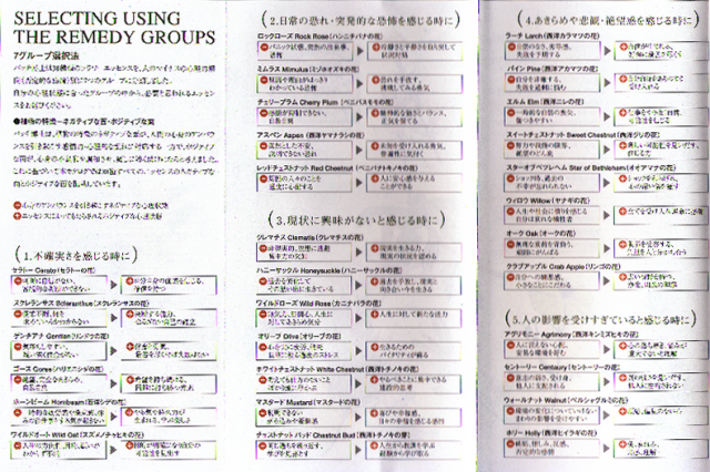 バッチフラワーレメディ/ヒーリングハーブス社 パンフレット