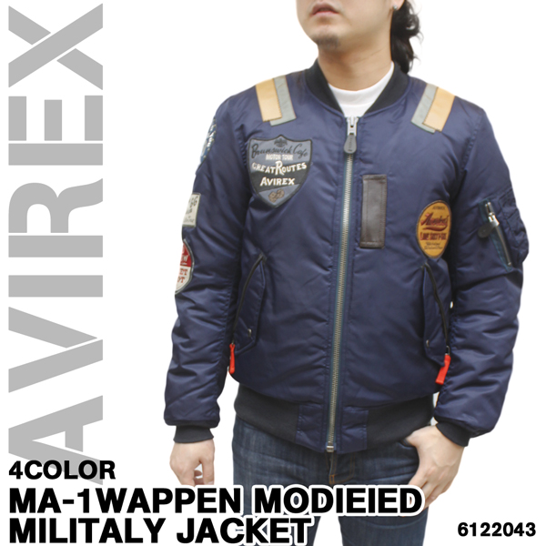 メンズ AVIREXジャケット メンズ アヴィレックス MA-1ワッペン